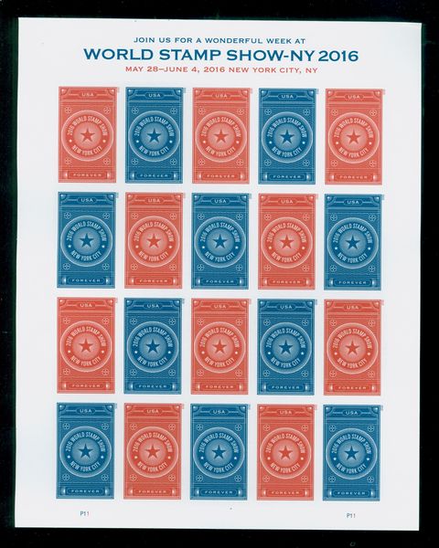 5010i-11i World Stamp Show NY 2016 Mint Imperf Sheet of 20 #5010ish