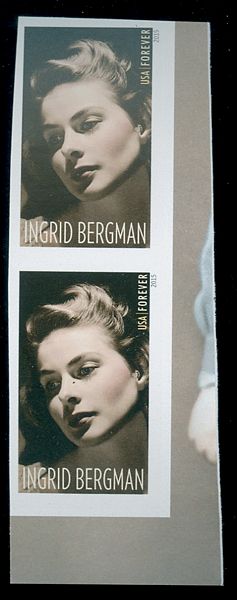 5012i Ingrid Bergman Mint NH Imperf Vertical Pair #5012ivp