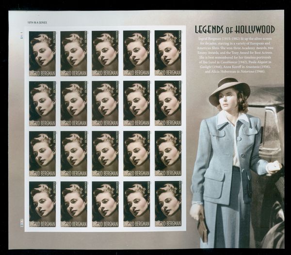 5012i Ingrid Bergman Mint NH Imperf Sheet of 20 #5012ish