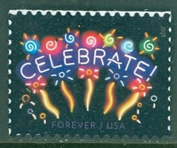 5019 Forever Neon Celebrate, Reprint Dated 2015 Mint  Single #5019nh