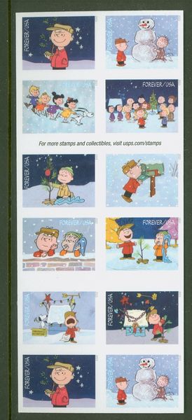 5021-30ai Forever A Charlie Brown Christmas Imperf Double Sided Booklet #5021ai