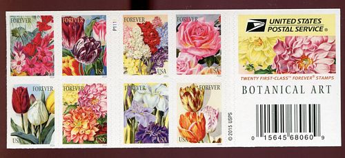 5042-51c Forever Botanical Arts, Double Sided Booklet of 20 #5051c