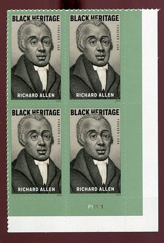 5056 Forever Richard Allen, Black Heritage Plate Block #5056pb