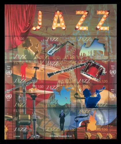 UNG 579 1fr International Jazz Day Souvenir Sheet #g579ss