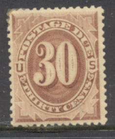 J  6 30c Brown, 1879 Postage Due AVG Unused #j6ogavg