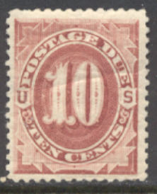 J 26 10c Bright Claret 1891 Postage Due Unused Minor Defects #j26ogmd