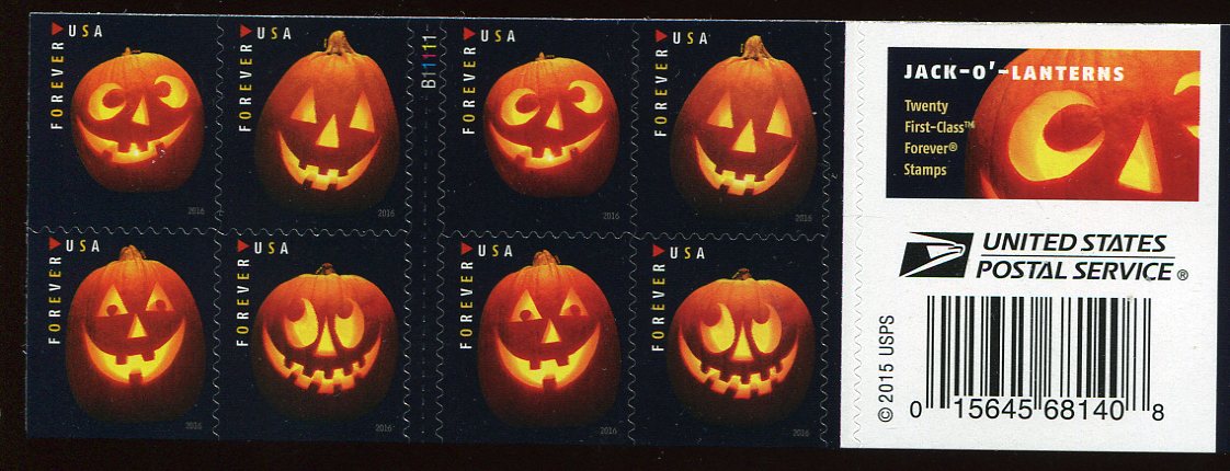 5137-40a Forever Jack O'Lanterns, Double Sided Booklet of 20 #5137-40abklt
