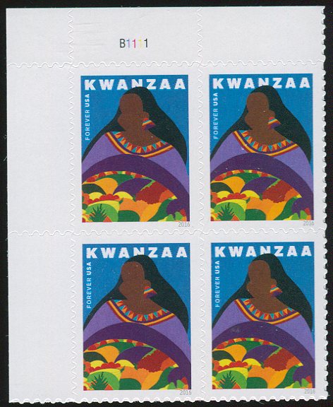 5141 Forever Kwanzaa 2016 Plate Block of 4 #5141pb