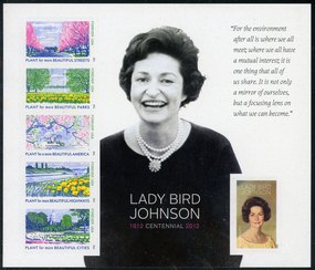 4716 Forever Lady Bird Johnson six stamps Souvenir Sheet mnh #4716ss