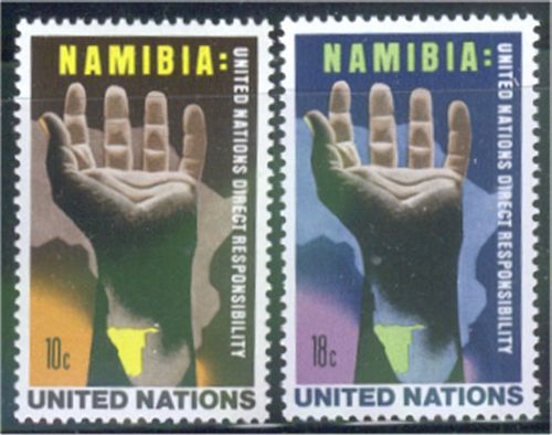UNNY 263-64 10c-18c Namibia UN NH Inscription blocks #unny263ib