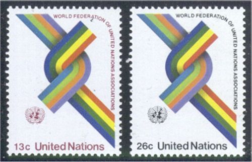 UNNY 272-73 13c-26c U.N. Associations UN NH Inscription blocks #unny272ib