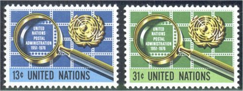 UNNY 278-79 13c-31c 25th Anniversary UN New York Mint NH #unny278