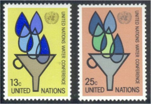 UNNY 283-84 13c-25c Water Conference UN New York Mint NH #unny283