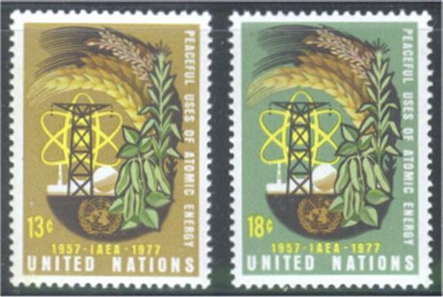 UNNY 289-90 13c-18c Atomic Energy UN New York Mint NH #unny289