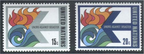 UNNY 308-09 15c- 20c Disaster Relief UN New York Mint NH #unny308