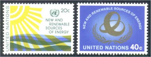 UNNY 348-49 20c- 40c Energy Conference Inscription Blocks #ny348mi