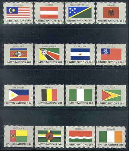 UNNY 374-89 20c 1982 Flag Series Singles F-VF NH #UNNY374-89set
