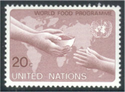 UNNY 396 20c World Food Program Inscription Block #ny396mi