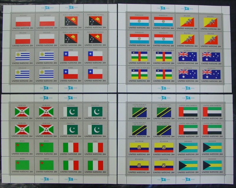 UNNY 425-40 20c 1984 Flag Series 4 sheets of 16 * F-VF NH #UNNY425-40shset