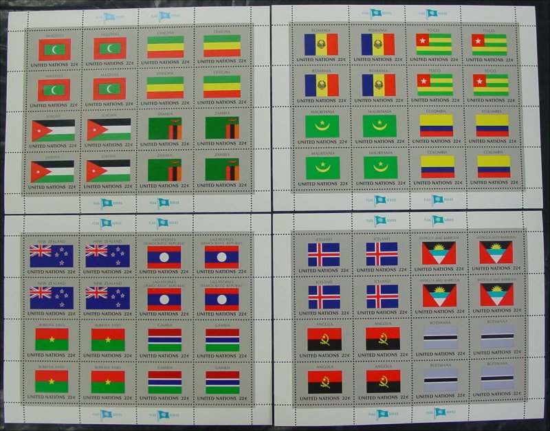 UNNY 477-92 22c 1986 Flag Series , 4 sheets of 16 * F-VF NH #UNNY477-92shset