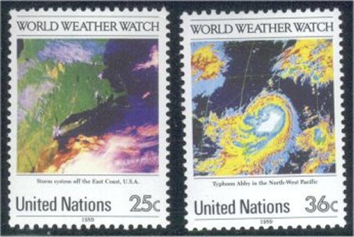 UNNY 550-51 25c-36c World Weather Inscription Blocks #ny550mi