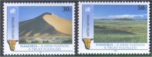 UNNY 588-89  30c,50c Namibia Inscription Blocks #ny588mi