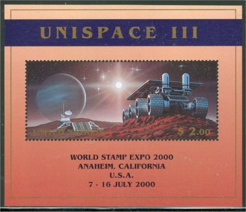 UNNY 763a 2 Unispace Souvenir Sht. Expo 2000 Overprint #ny763anh