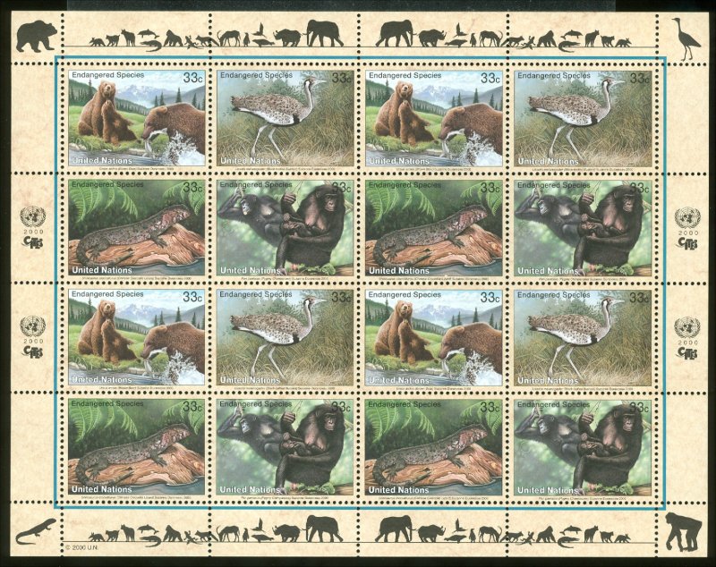 UNNY 773-6  33c Endangered Species, sheet of 16* Mint NH #ny773sh