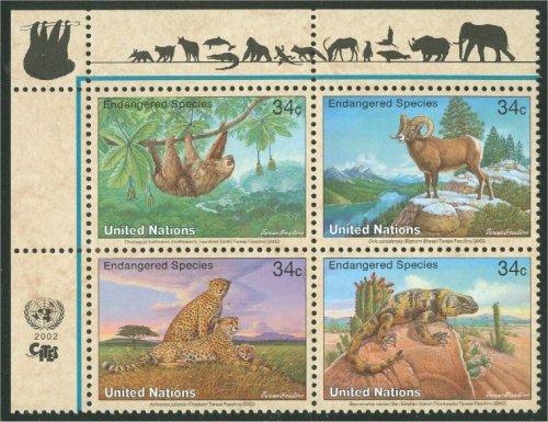UNNY 818-21 34c Endangered Species Sheet of 16 #ny818sh