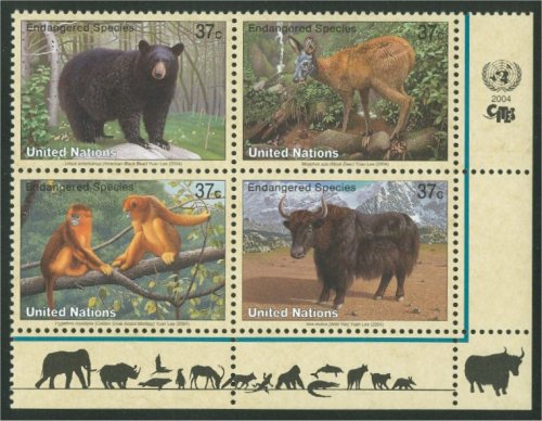 UNNY 858-61 2004 Endangered Species Sheetlet of 16 #UNNY858-61sh
