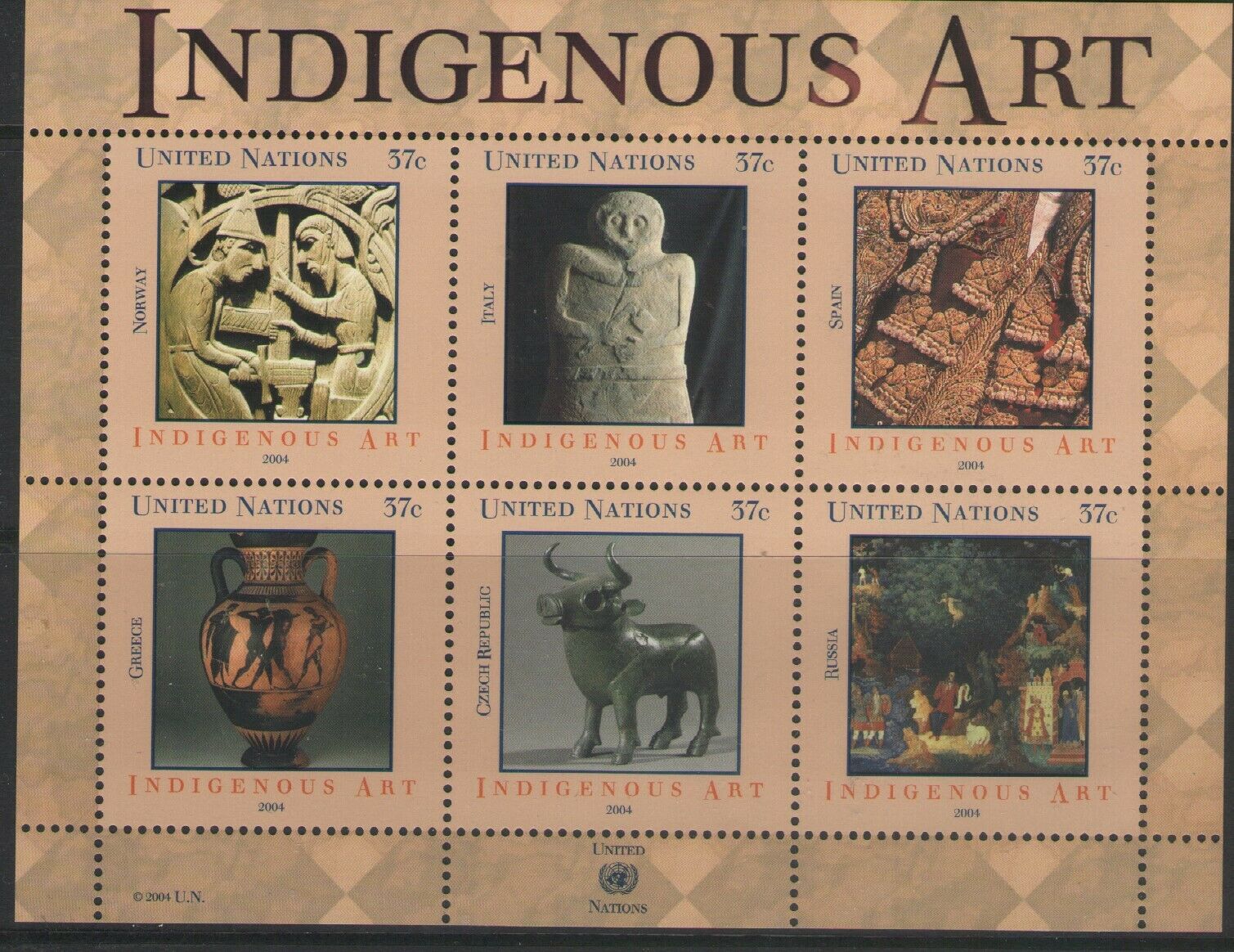 UNNY 862 60c Indigenous Art sheet #UNNY862sh