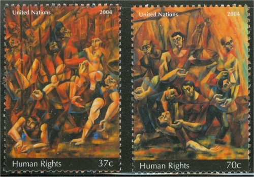 UNNY 871-2 37c, 70c Human Rights #UNNY871-2pr
