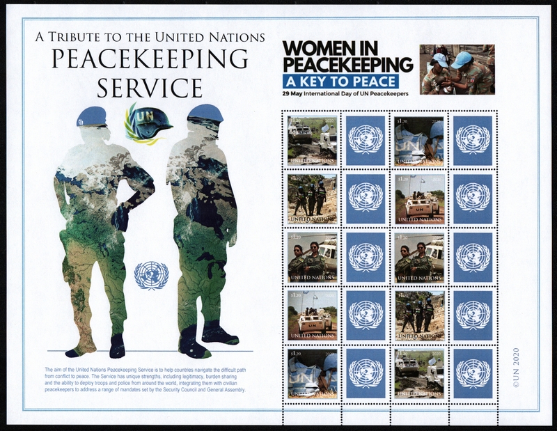 UNNY 1240-44 1.20  U.N. Peacekeepers Personalized Sheet of 10 #unny1240-44sh
