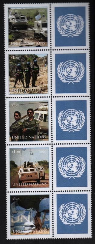 UNNY 1240-44 1.20  U.N. Peacekeepers Personalized Strip of 5 #unny1240-44str5
