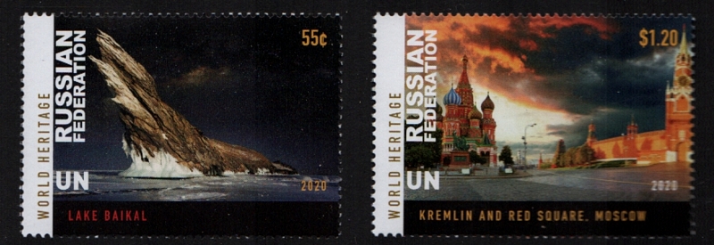 UNNY 1253-54 55c, 1.20 World Heritage Russia Set of 2 Mint Singles #unny1253-54pr
