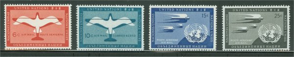 UNNY C 1-4 6c- 25c Airmail Issue UN New York Mint NH #nyc1