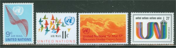 UNNY C15-18  9c-21c Airmails UN New York Mint NH #nyc15