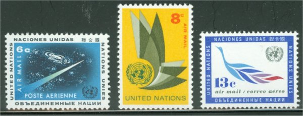 UNNY C 8-10 6c- 13c Airmails UN NY Inscription Blocks #nyc8-10ib