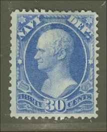 O 44 30c Navy Official Stamp AVG-F Used #o44usedavg