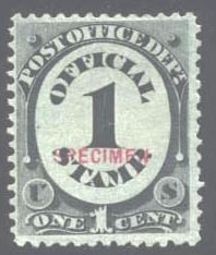 O 47S 1c Post Office Official Specimen F-VF NGAI #o47sngai