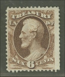 O 75 6c Treasury Official Stamp F-VF Used #o75used