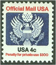 O128 4c Eagle Official F-VF Mint NH Plate Block #5909