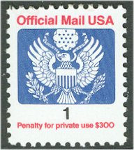 O143 1c Eagle Official F-VF Mint NH #5878
