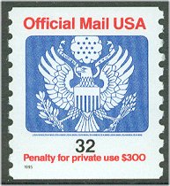 O153 32c Eagle Official Coil (1995) F-VF Mint NH #5887