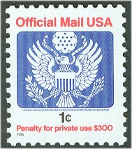 O154 1c Eagle Official (1995) F-VF Mint NH #5888