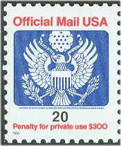 O155 20c Eagle Official (1995) F-VF Mint NH #5889