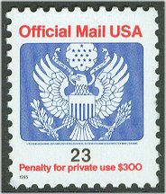 O156 23c Eagle Official (1995) F-VF Mint NH #5890