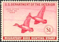 RW10 1943 Duck Stamp 1 Ducks Used Minor Defects #RW10umd