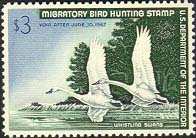 RW33 1966 Duck Stamp 3 Whistling Swans Unused Minor Defects #rw33ogmd