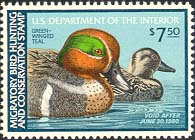 RW46 1979 Duck Stamp 7.50 Teal Plate Block F-VF Mint NH #rw46pb